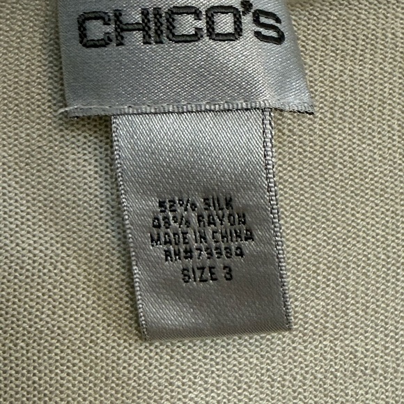 Chico's Silk blend Sleeveless Tank Top Beige Size 3 Neutral - Picture 5 of 5